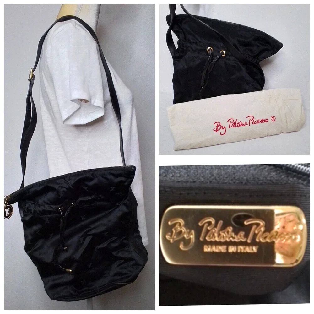 Paloma Picasso Women's Bucket Bag Black w/ Original Dust Bag #W2859